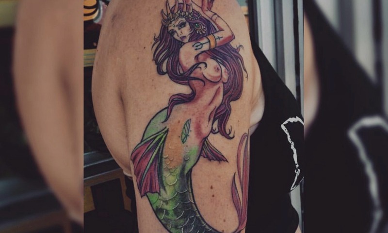 Color Mermaid Tattoo by Alex Ortagus - Chosen Art Tattoo
