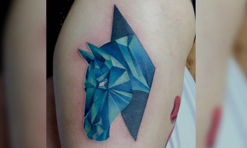 Geometrical Horse Tattoo by Alex Ortagus - Chosen Art Tattoo