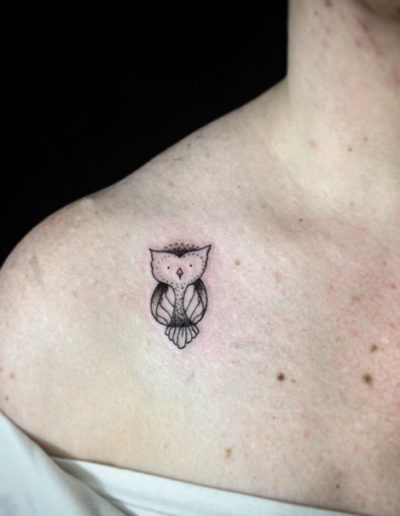 Owl Minimalist Tattoos by Arteluvita - Chosen Art Tattoo