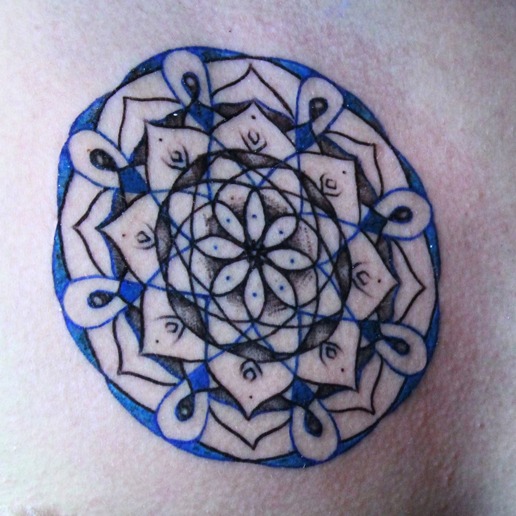 Chest Geometric Tattoos by Gloria Faron