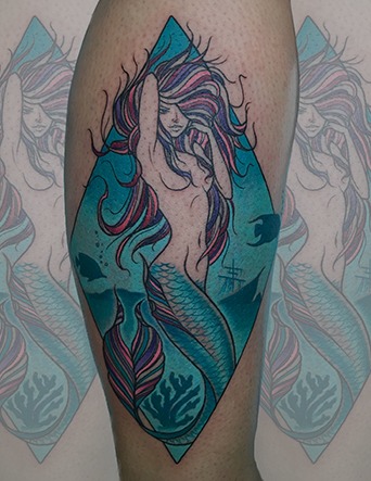 Color Mermaid Tattoo by Eric Jones - Chosen Art Tattoo