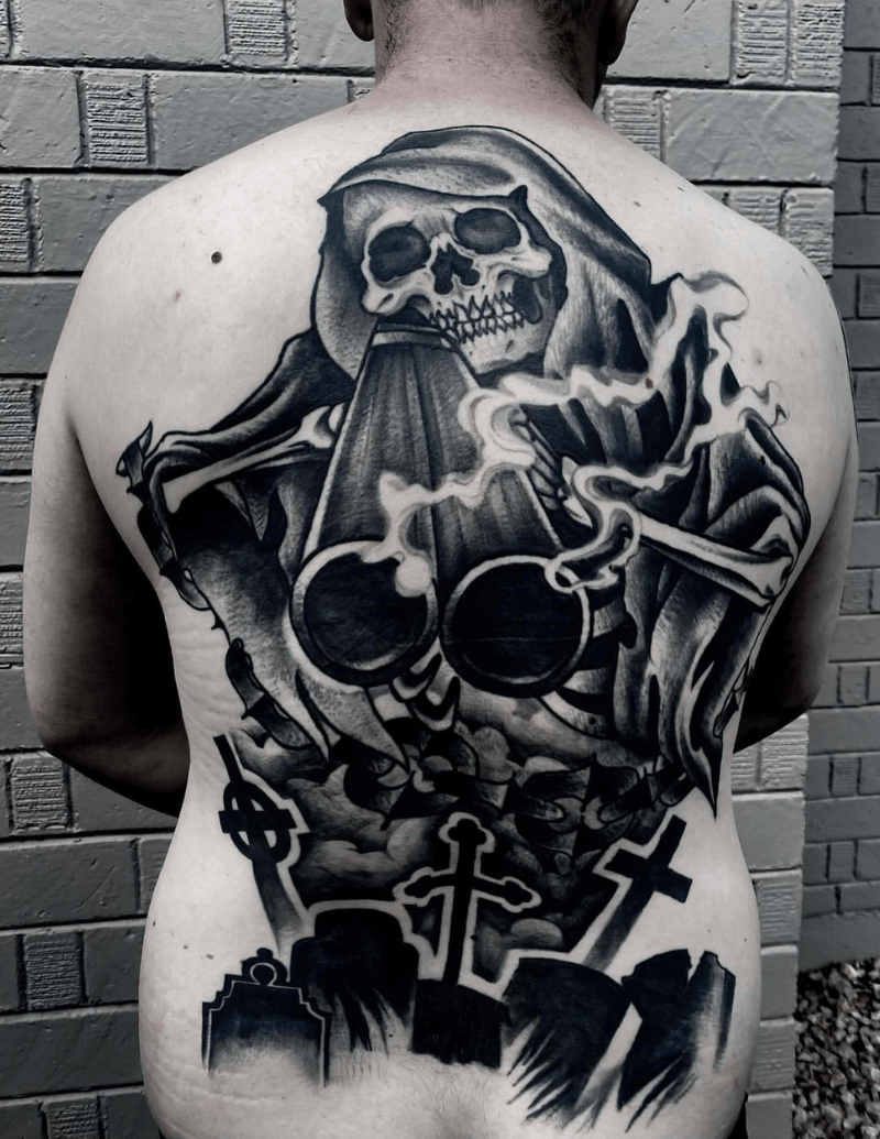 Back Grim Reaper Tattoo - Alex Ortagus - Chosen Art Tattoo