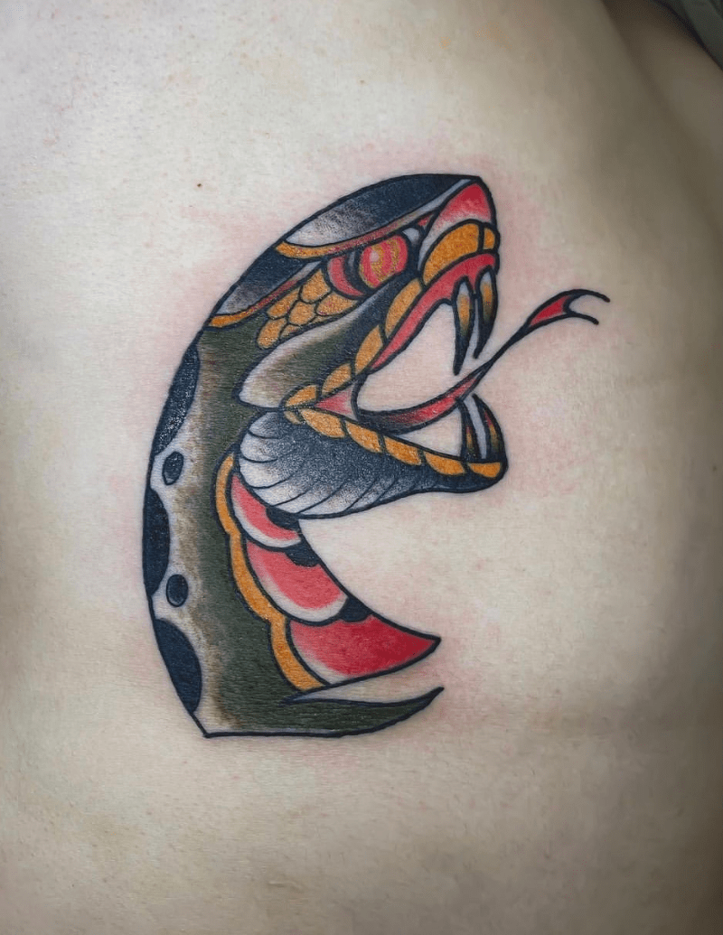 Color Snake Traditional Tattoo - Alex Ortagus - Chosen Art Tattoo