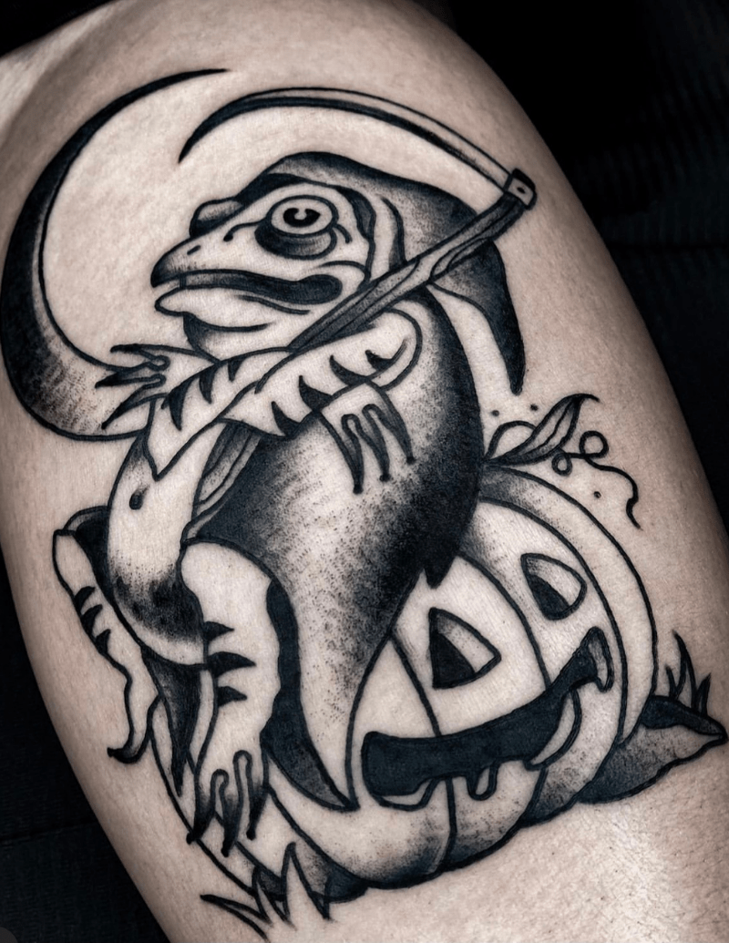 Frog Grim Reaper Tattoo - Alex Ortagus - Chosen Art Tattoo